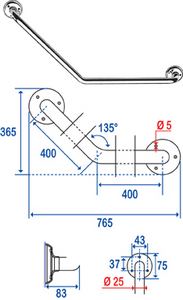 Photo du produit BARRE APPUIE COUDE CHROM 135 PELLET