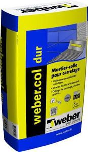 WEBER Mortier-colle webercol dur pour carrelage poreaux - blanc - sac de 25 kg WEBER