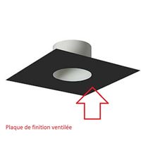 POUJOULAT Plaque de finition ventile noir mat  (25 x 25 - 150EM)