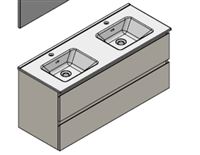 Photo du produit Meuble de salle de bain - 2 vasques -  SPEED (1200x450x550 mm)