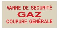 Photo du produit Plaque signaltique vanne de barrage de gaz