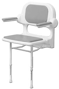 AKW Sige de douche rembourr avec dossier et accoudoirs