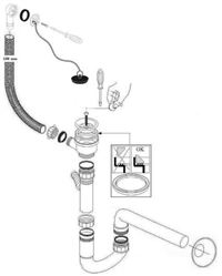 INDUSA Vidage chrom avec trop plein pour bac  laver BLINK - INDISPENSABLE