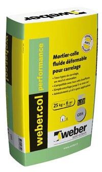 Autre photo du produit Mortier-colle dformable pour carrelage (C2S1 EG) WEBER.COL PERFORMANCE