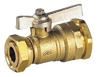 Autre photo du produit Vanne  sphre laiton PN20  crou tournant + raccord DECA droite