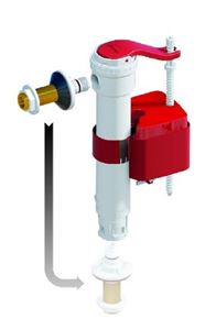DUBOURGEL Soupape DUAL 6 surverse centrale 3/6 litres et robinet SX � flotteur t�lescopique-