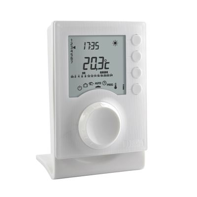 Thermostat d'ambiance programmable filaire FLUSSOSTAT Tension Alimentation  piles