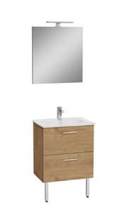 Autre photo du produit Meuble salle de bain 60cm MIA avec plan en c�ramique et miroir �clair�