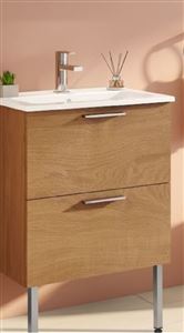 Autre photo du produit Meuble salle de bain 60cm MIA avec plan en c�ramique et miroir �clair�