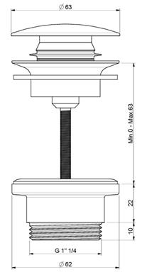 Autre photo du produit Bonde de lavabo universelle 