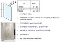 Autre photo du produit Paroi fixe pour douche  l''italienne 