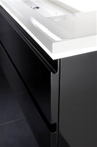 Autre photo du produit Meuble sous vasque 2 tiroirs laqu (100 cm) - Poignes intgres - HALO 2 