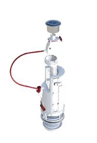 Autre photo du produit Soupape DUAL 6 surverse centrale 3/6 litres et robinet SX � flotteur t�lescopique-