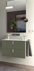 Autre photo du produit Meuble sous lavabo suspendu 2 tiroirs UNIIQ (800x540x450 mm)