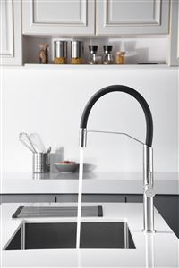 Autre photo du produit Mitigeur cuisine chrom avec flexible noir mat DEVA