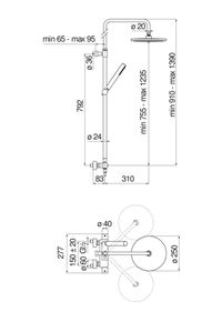 Autre photo du produit Colonne de douche thermostatique TONDA avec douchette stylo
